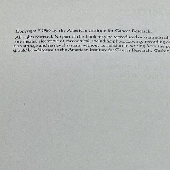 Aicr Ounce Of Prevention Cookbook Recipe American Cancer Healthy Food Fall 1986 - Picture 3 of 10